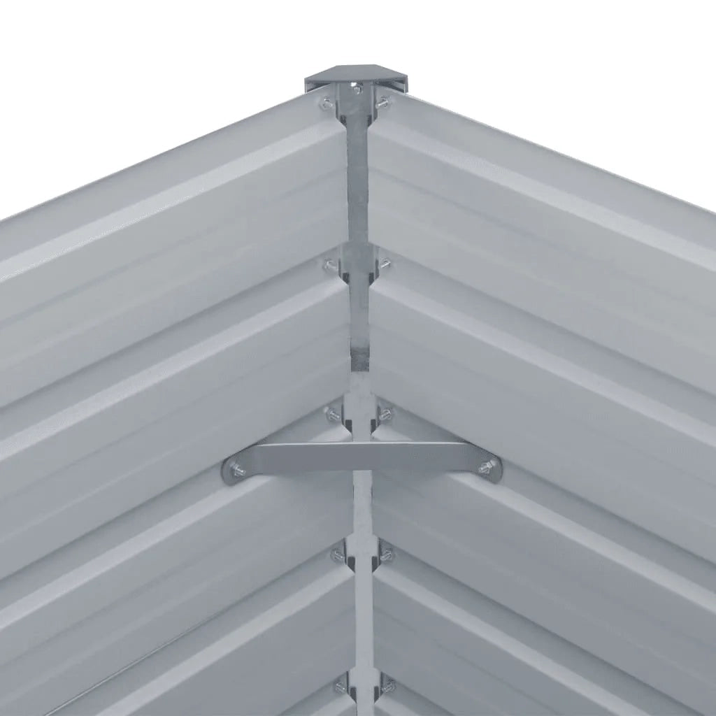 vidaXL Letto Rialzato Giardino in Acciaio Zincato 600x80x45 cm Grigio
