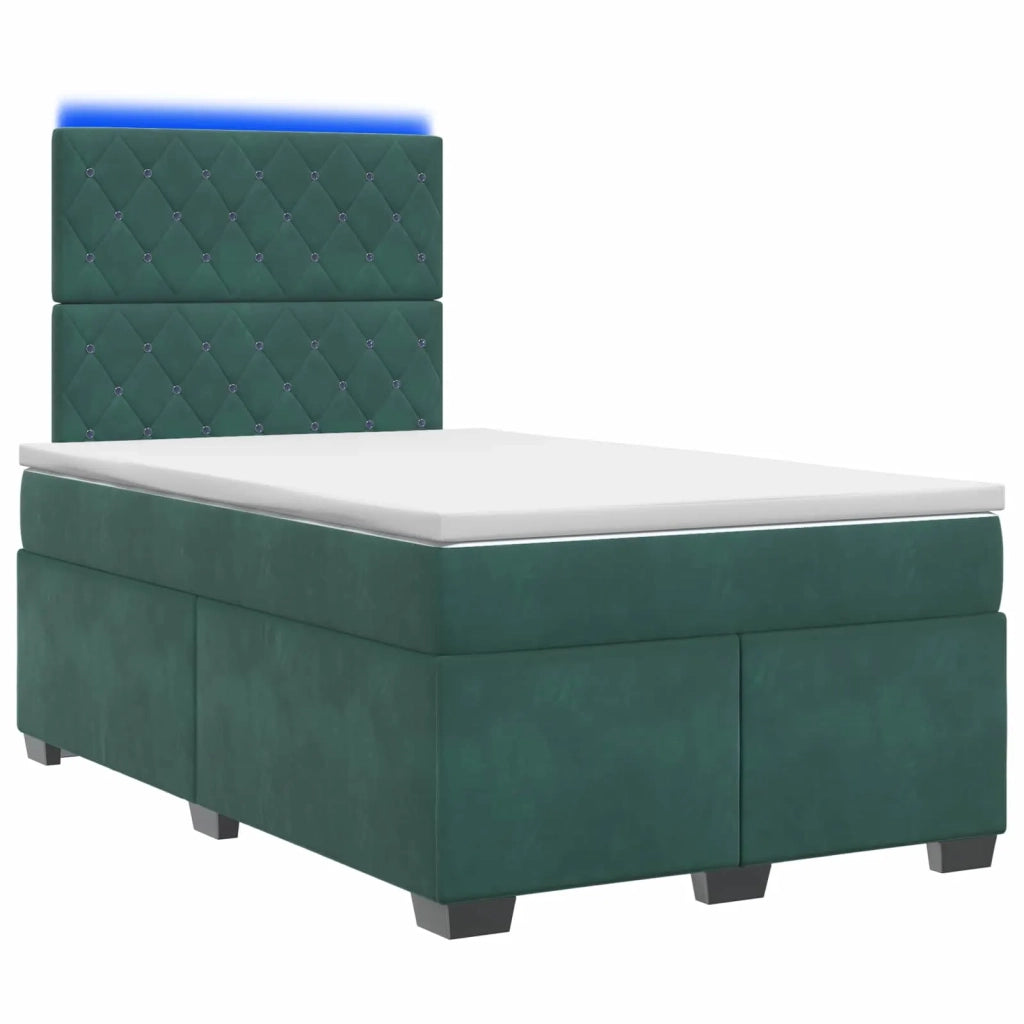 Letto box spring con materasso Verde Scuro 120 x 200 cm Velluto 3455081