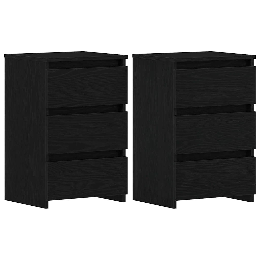 Armadio da Notte 2 pcs Rovere Nero 40 x 35 x 62,5 cm 862614