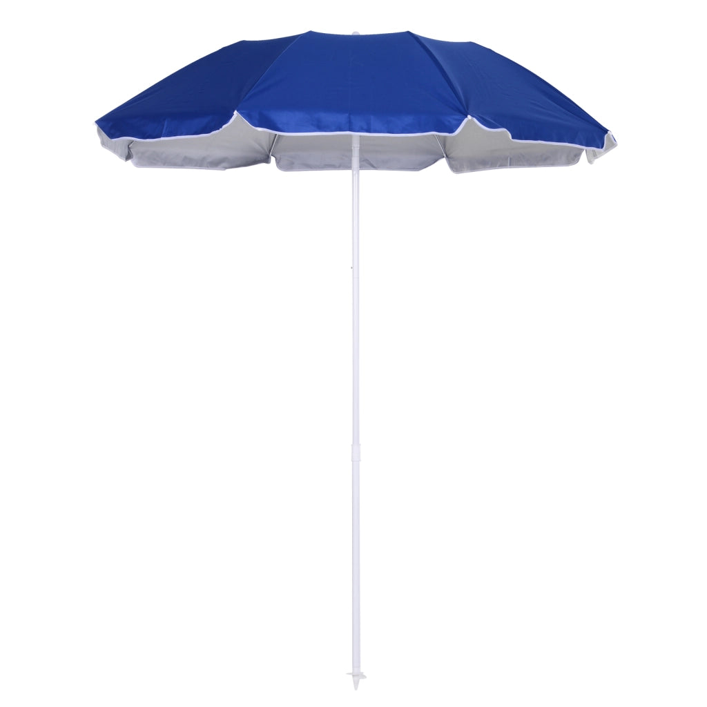 Ombrellone da Spiaggia Inclinabile ¨C zephmum ¨C Blu, Acciaio e Poliestere, ?1.7x2.05 m