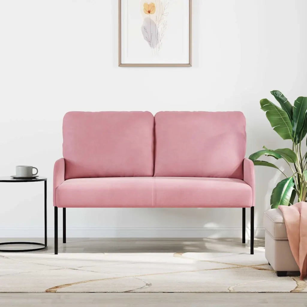 Divano | Divano da soggiorno | Sofa con cuscino 110cm Rosa Legno compensato