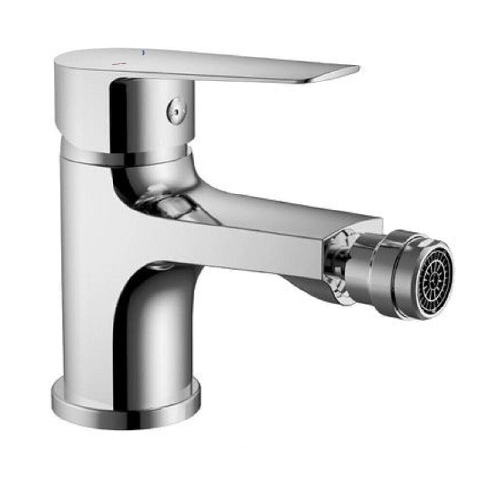 Miscelatore rubinetto per bidet bagno in ottone cromato + piletta CUBE 87118