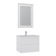 Set mobile lavabo con specchio (2 pezzi) "Nest 71 v2" - 71 x 51 x 55 cm - Bianco opaco