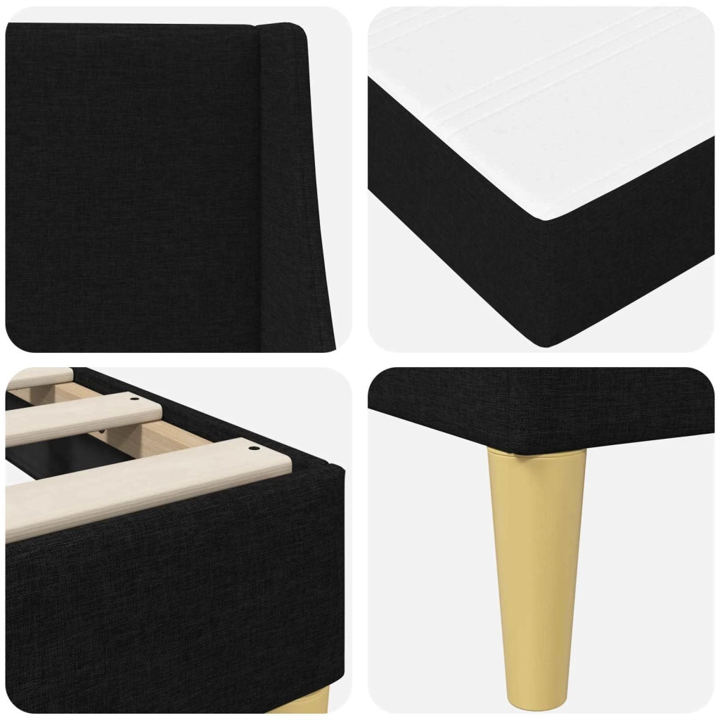Struttura letto con materasso Nero 90 x 200 cm Poliestere