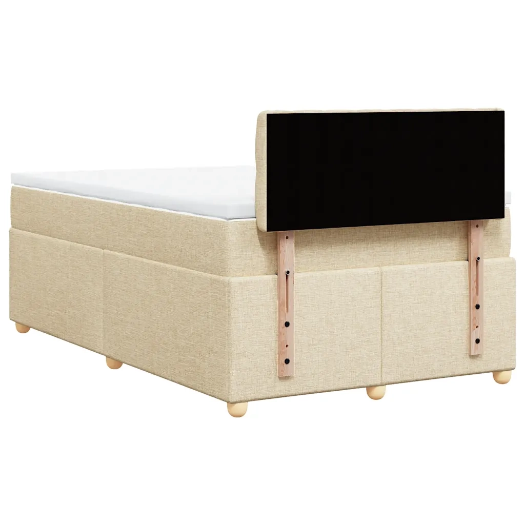 vidaXL Giroletto a Molle con Materasso Crema 120x190 cm in Tessuto