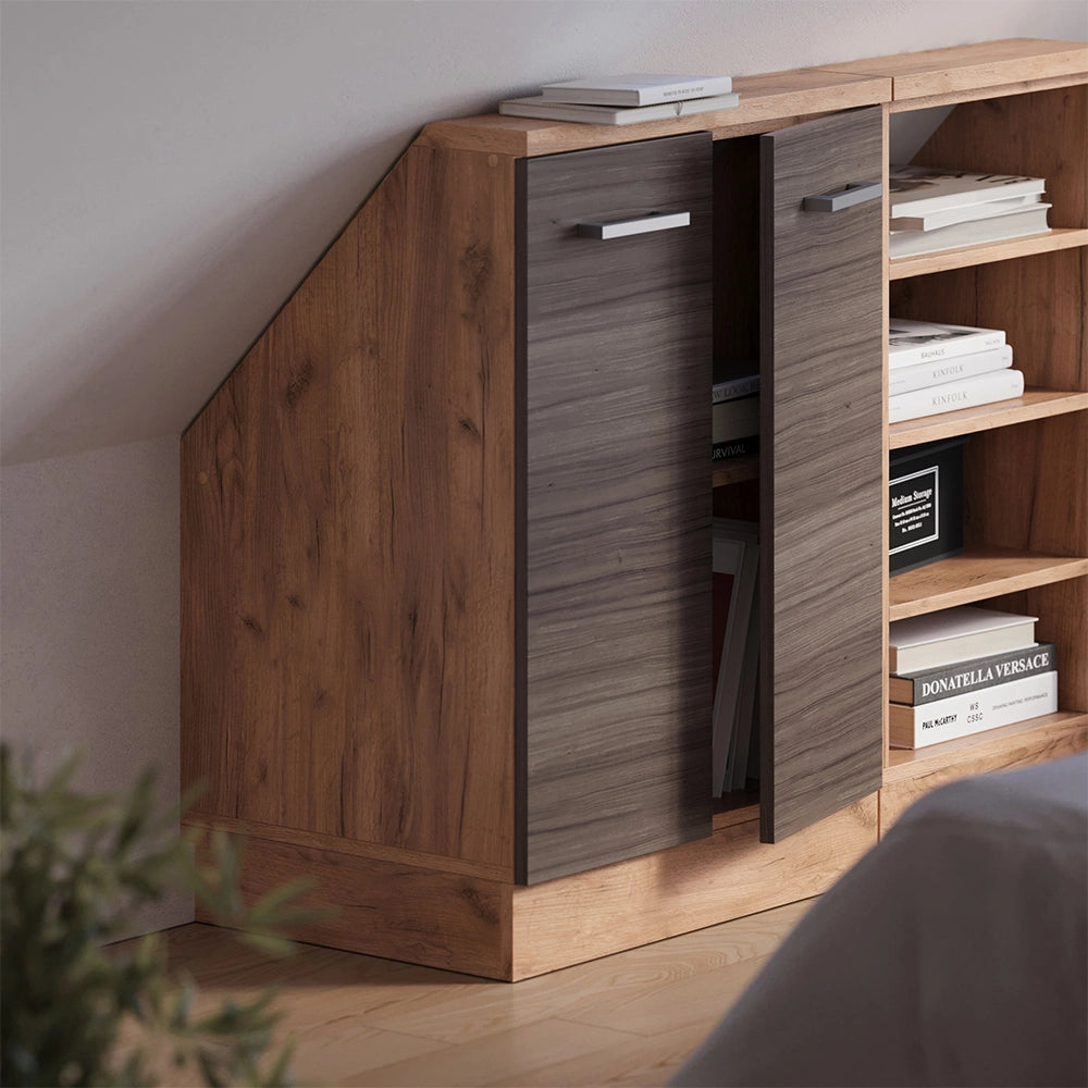 Mobile sottotetto Rion Grigio nobile/Rovere dorato con 2 porte Vicco
