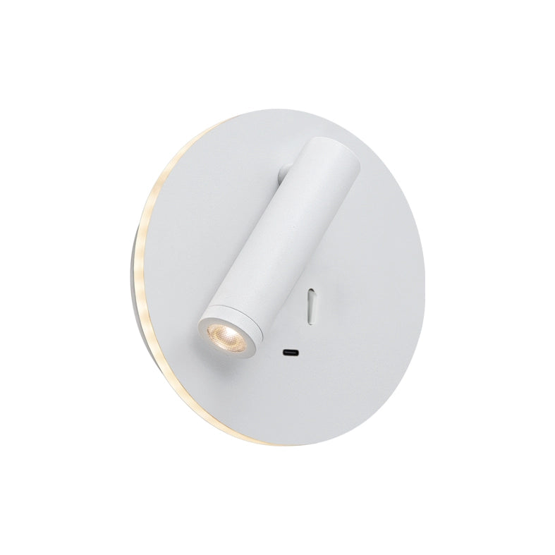 MY WAY - Applique LED 9W orientabile con porta USB, luce 3000K, Bianco, design moderno in alluminio - Rossini Group