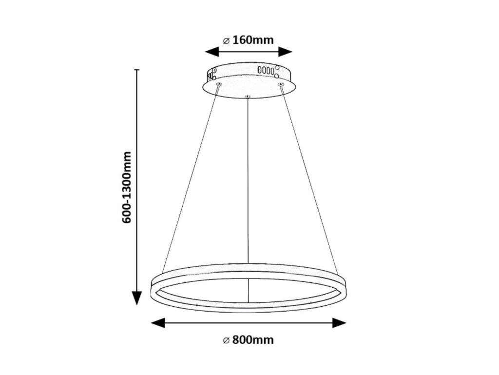 Lampada sospesa LED nera anello Ø80 45W CCT Isaure Rabalux