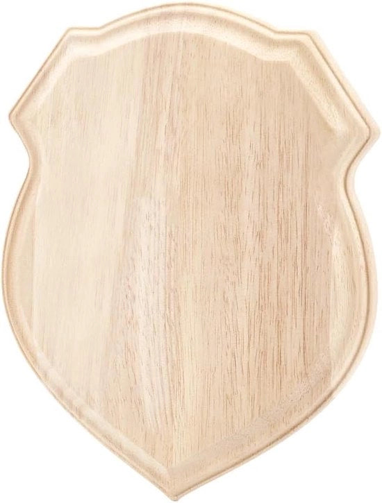 Tavola di Legno Non Finito Fatta di Legno Naturale 25 x 20 x 1,8 cm - Placca Decorativa a Forma di Scudo in Legno - Pedistallo in Legno per Display Gioielli - Tavole di Legno Bianche per Segnaletica Esterna