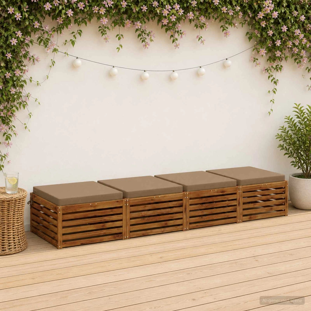 Cuscini per Sedia in 4 Pezzi SOEST 4 pz 100% Poliestere Tortora 945102