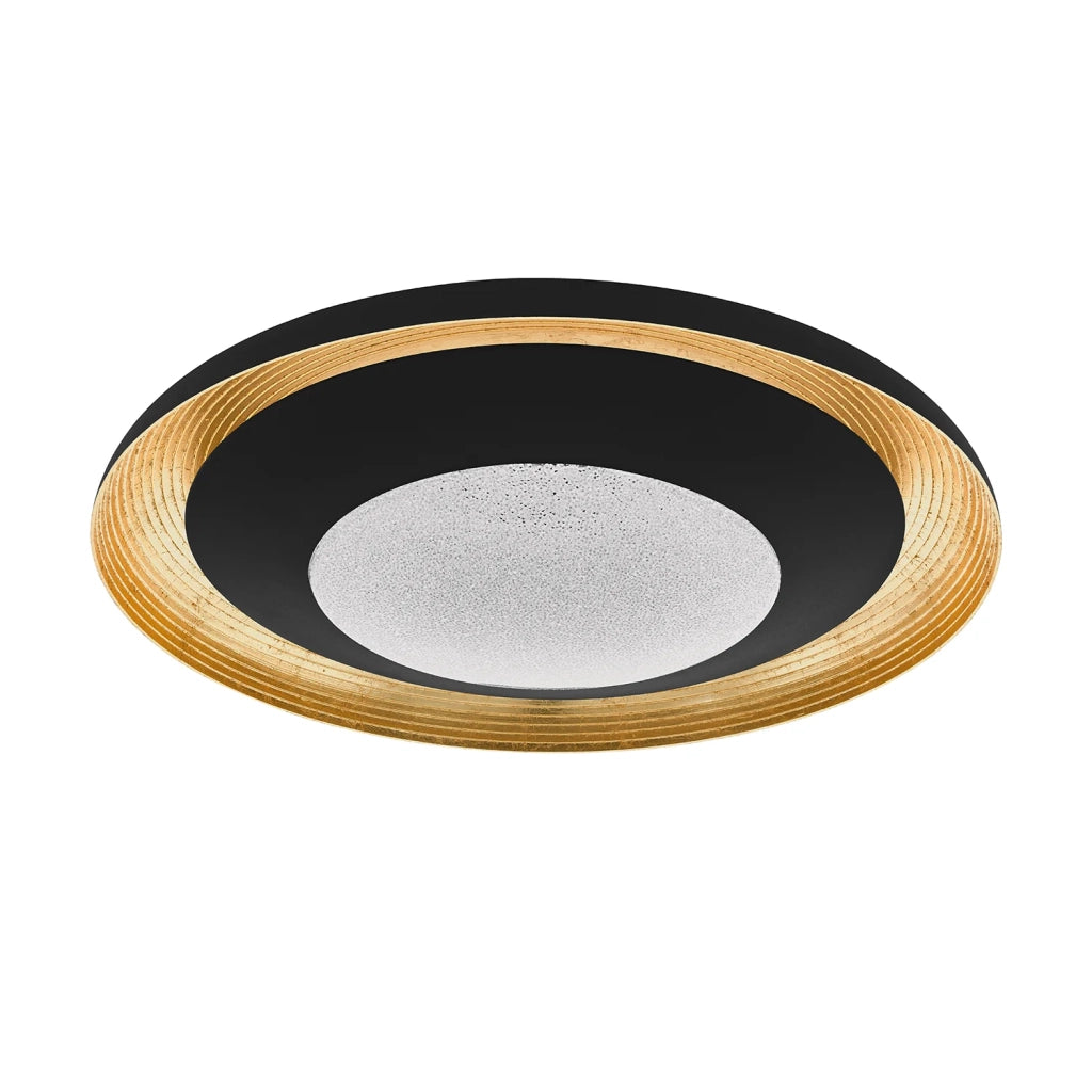Plafoniera Moderna Canicosa 2 Policarbonato Nero Luce Led Integrato 24,5W