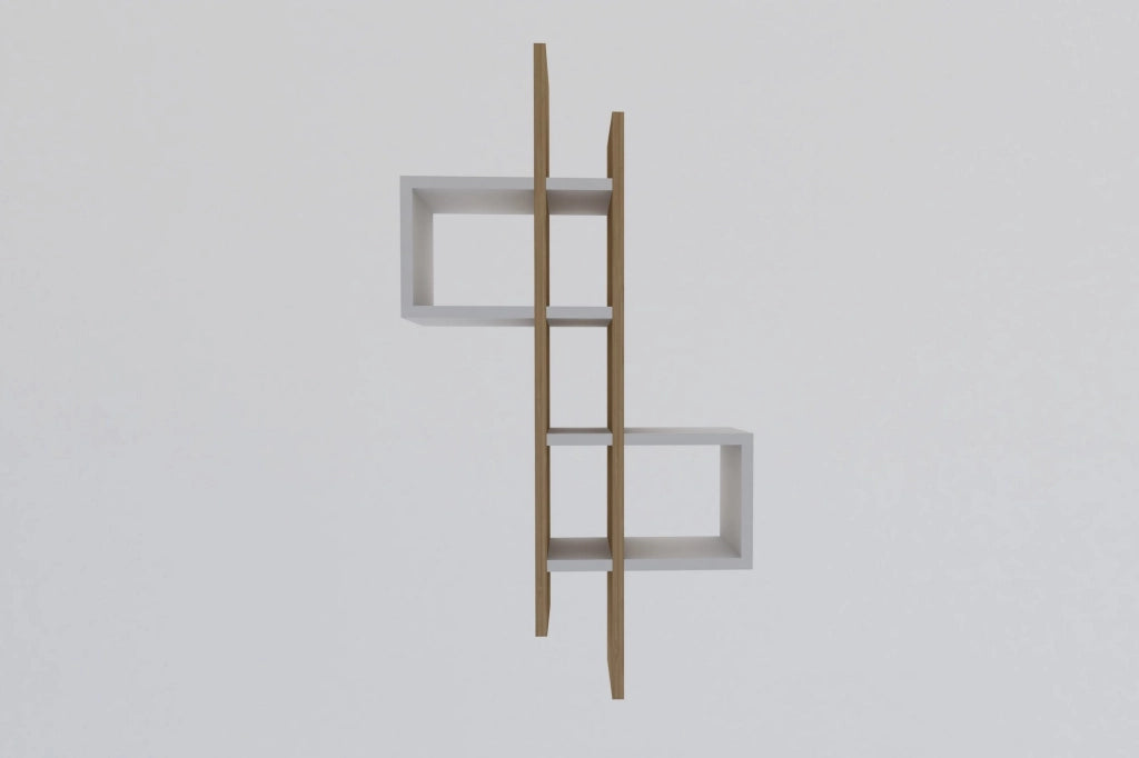 Mensola da parete in legno "Emse" - 53 x 19 x 108 cm - Rovere bianco zaffiro