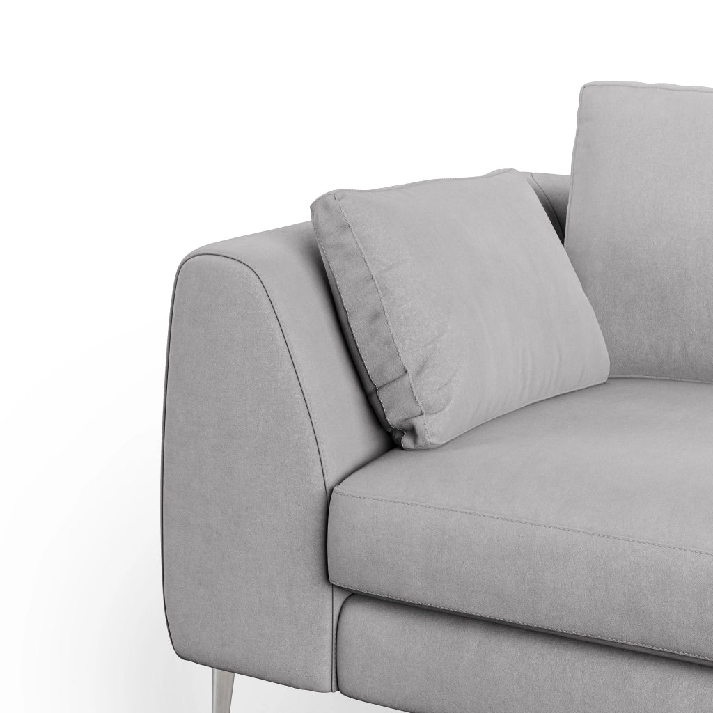 Plano Divano moderno in microfibra tecnica smacchiabile T11 216 cm grigio