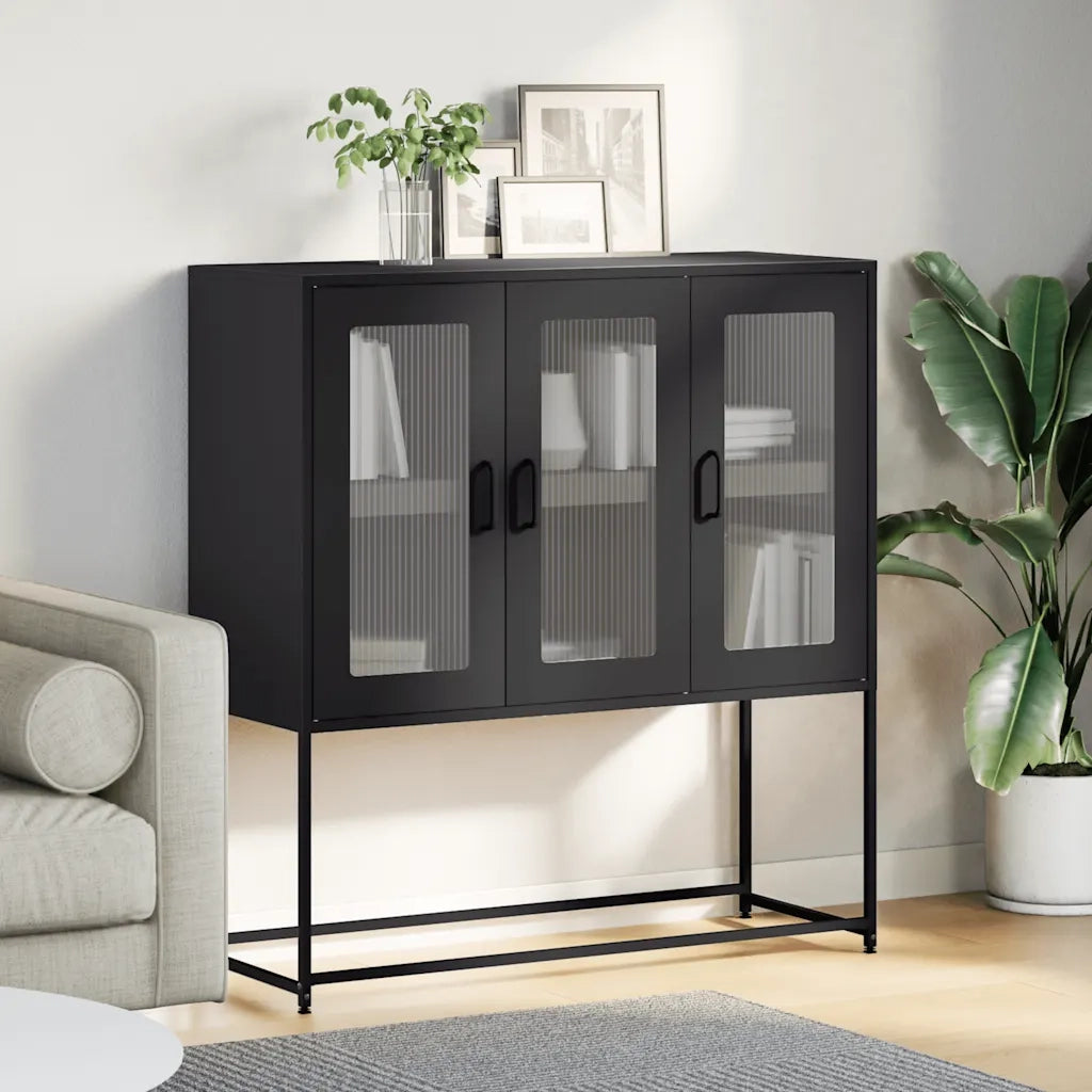 Credenza Antracite 100,5x39x107 cm in Acciaio Laminato a Freddo 853406