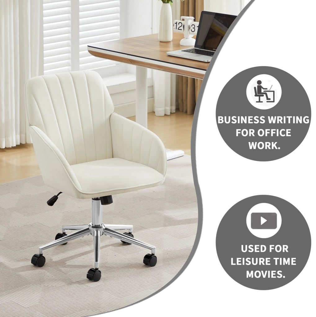 Sedia da ufficio girevole ergonomica con altezza regolabile e schienale imbottito