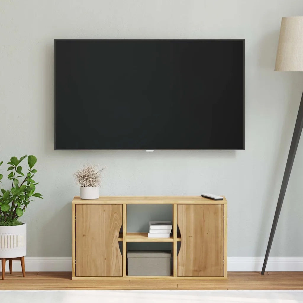 Mobile Porta TV ODDA 79x24x40 cm in Legno Massello di Pino 4103603