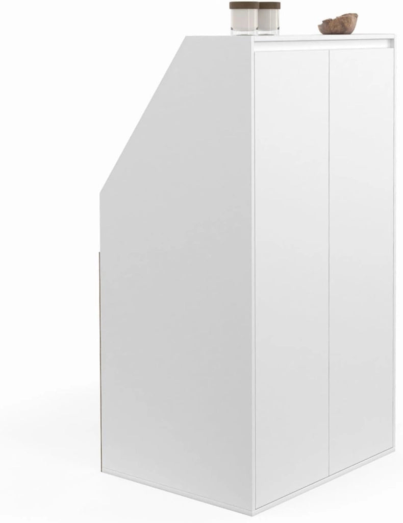 TOMI Armadio a 2 ante inclinate 60 x 50 x 110/70 cm bianco