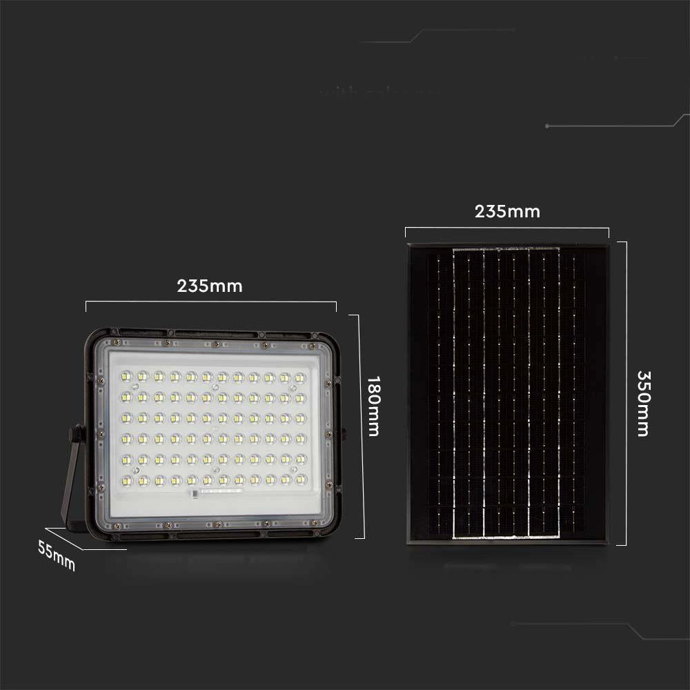 Faro LED solare V-TAC 15W con telecomando IP65 nero
