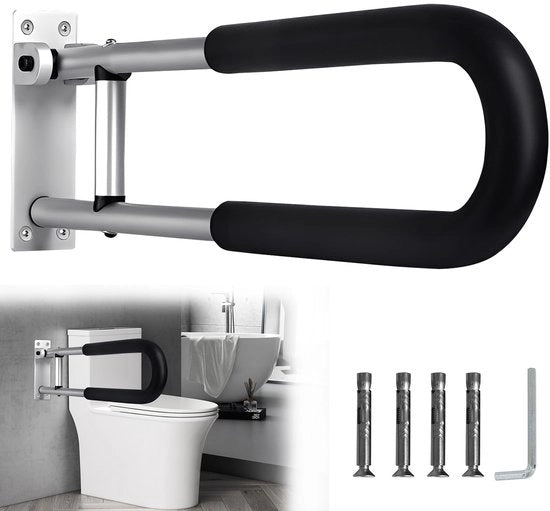 Sostegno Opvolevole 90° Antiscivolo per Bagno - Supporto Manuale per Disabili - Peso Massimo 120 kg - Progettato per Risparmiare Spazio