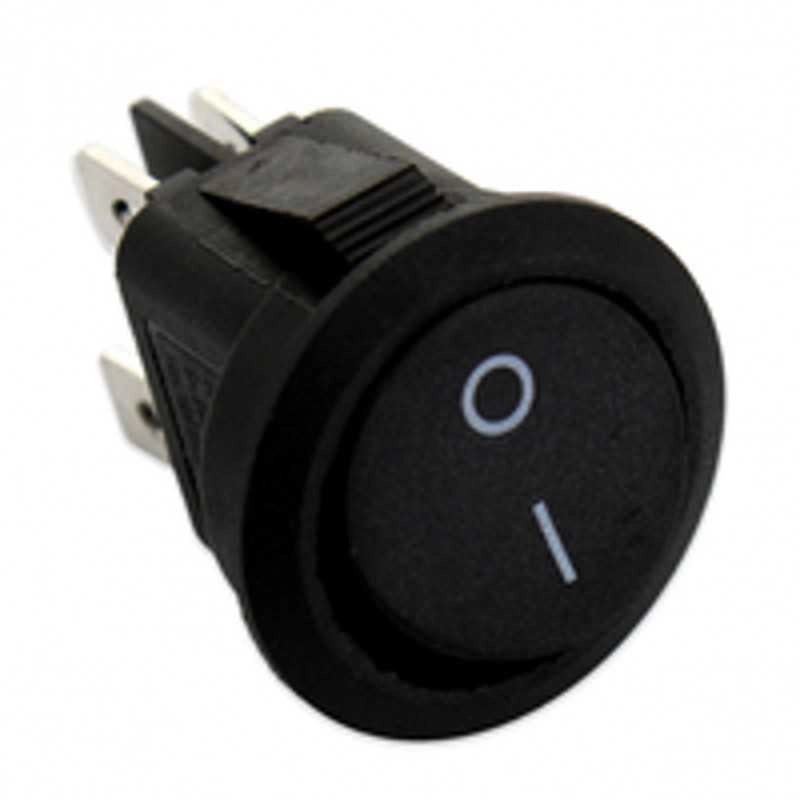 INTERRUTTORE TONDO NERO Diam 20mm 220v BIPOLARE 4 CONTATTI VARI Elettrodomestici - UNIVERSALE