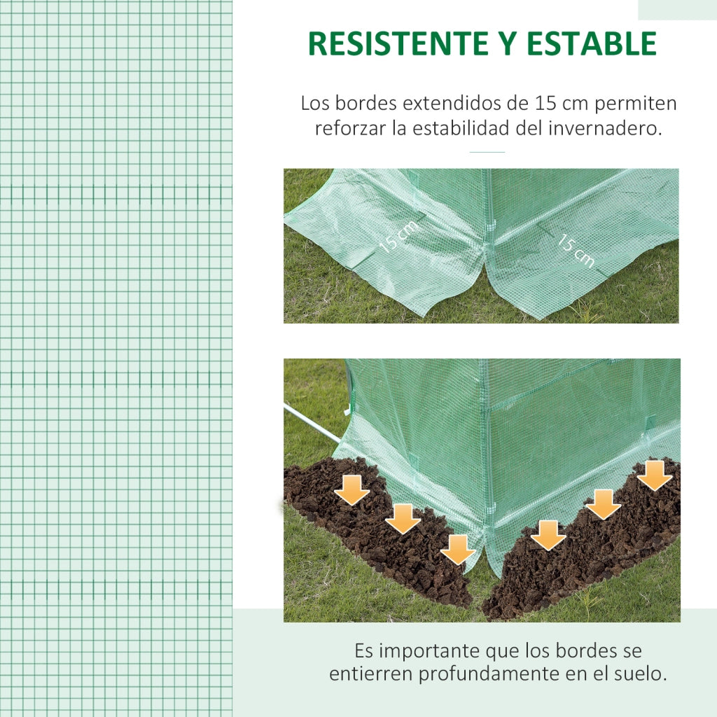 Copertura per Serra Tunnel 600x300x200cm ¨C zephmum ¨C Verde con 12 Finestre