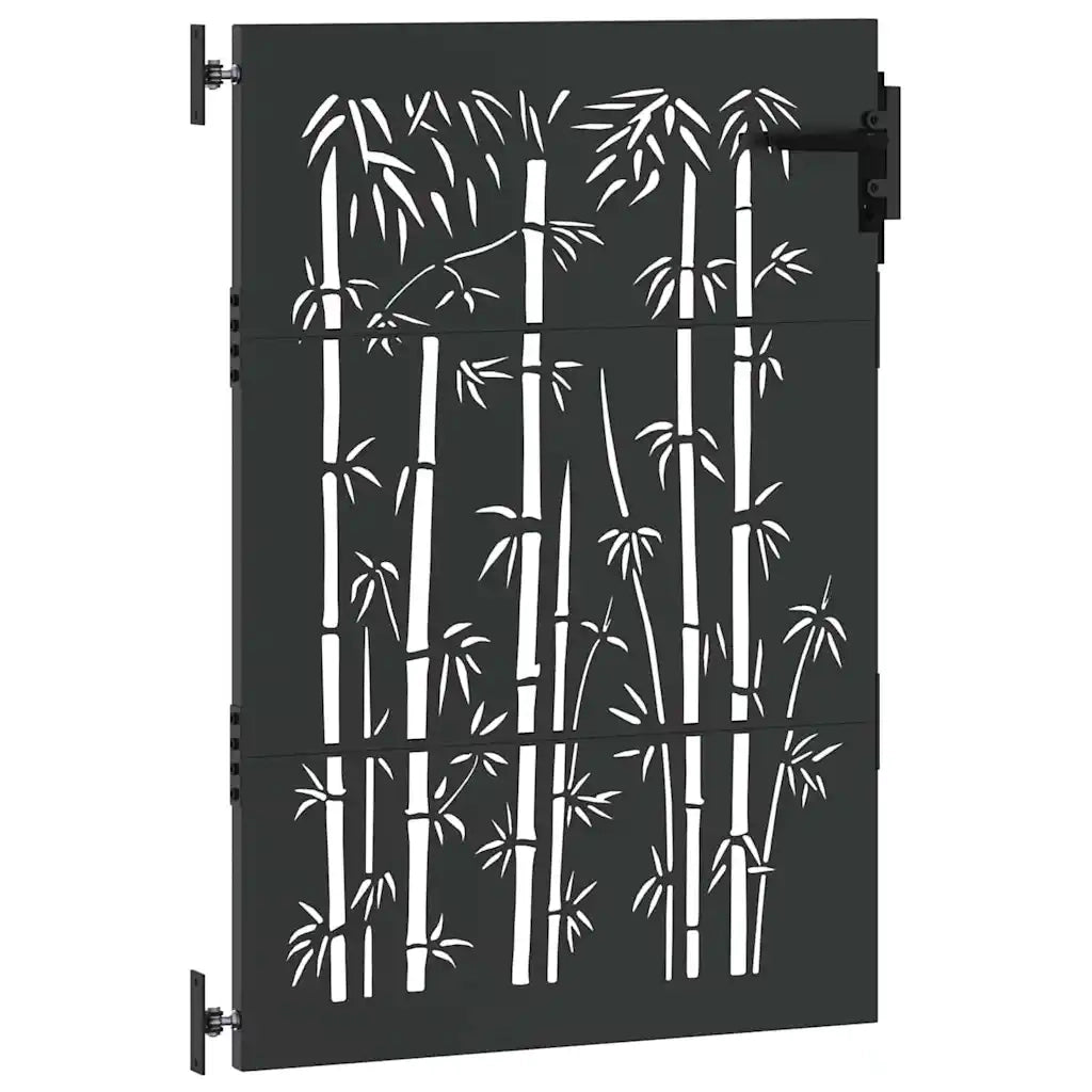 Cancello da giardino con blocco Nero 85 x 125 cm