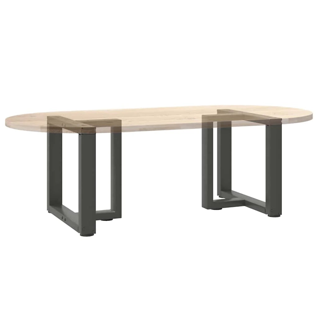 Set di 2 gambe regolabili a forma di T per tavolino da caffè 50 x 25 x 43 cm design moderno acciaio antracite 02_0057300
