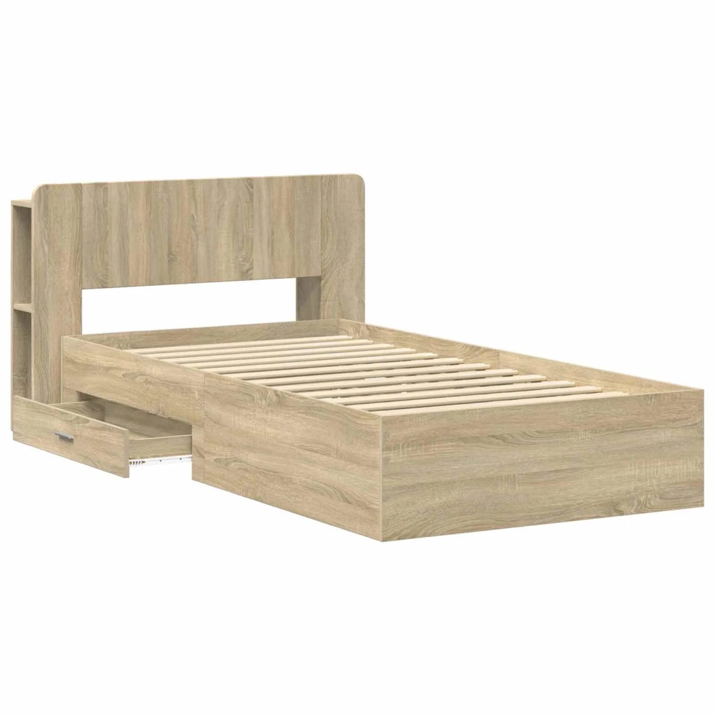 Telaio del letto con storage Rovere Sonoma 100 x 200 cm