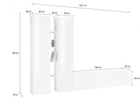 Parete Attrezzata Soggiorno 280x30x180 cm Maruska n°10 Grigio Antracite Opaco