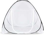 Tenda a molla ripiegabile per letto matrimoniale - protezione dagli insetti - canna di protezione da zanzare bianca