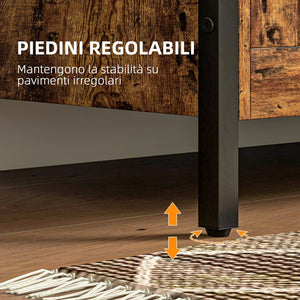 Cassapanca in Legno Stile Industriale 80x40x49cm Contenitore 95L Marrone