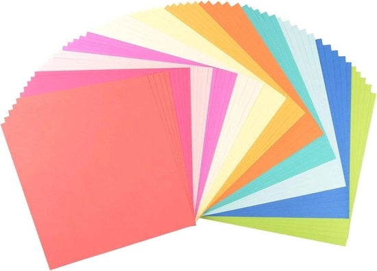 Papel cardstock mistura di colori estivo 216 g/m² quadrato 305 x 305 cm - liscio - carte per scrapbooking