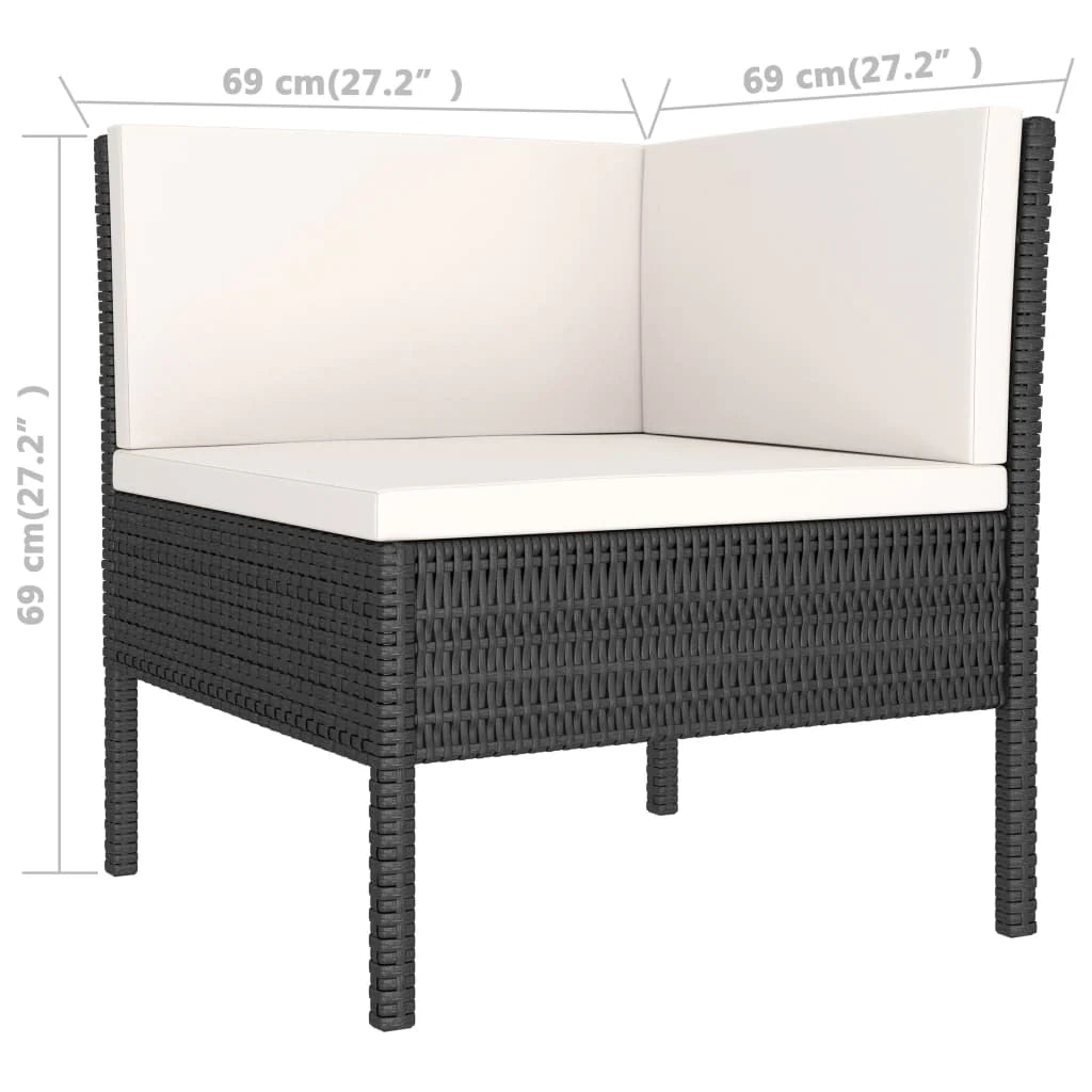 Set di mobili da giardino mobili da esterno set da 2 pezzi con cuscini resina intrecciata nera 02_0015906