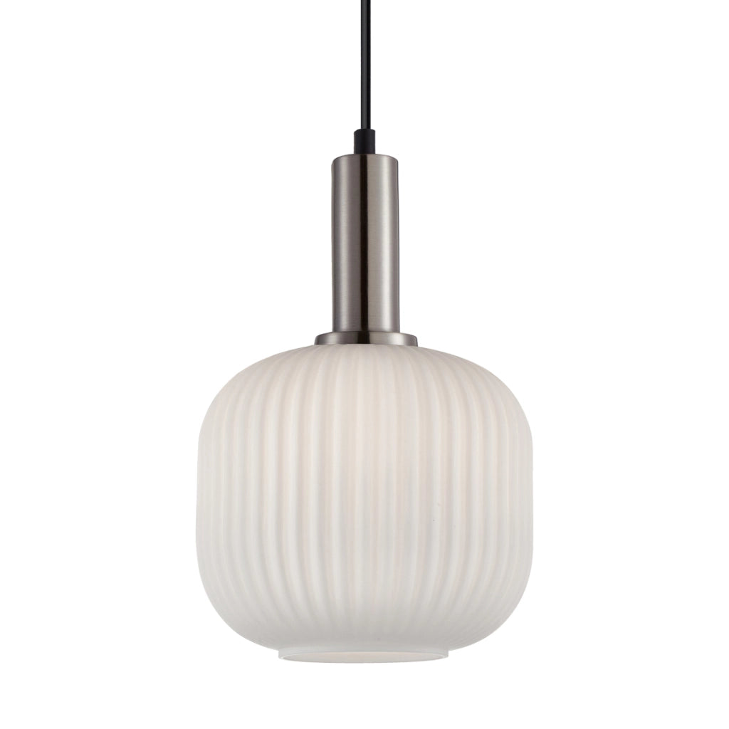 Sospensione Italux PENZI cromo 3 luci vetro bianco