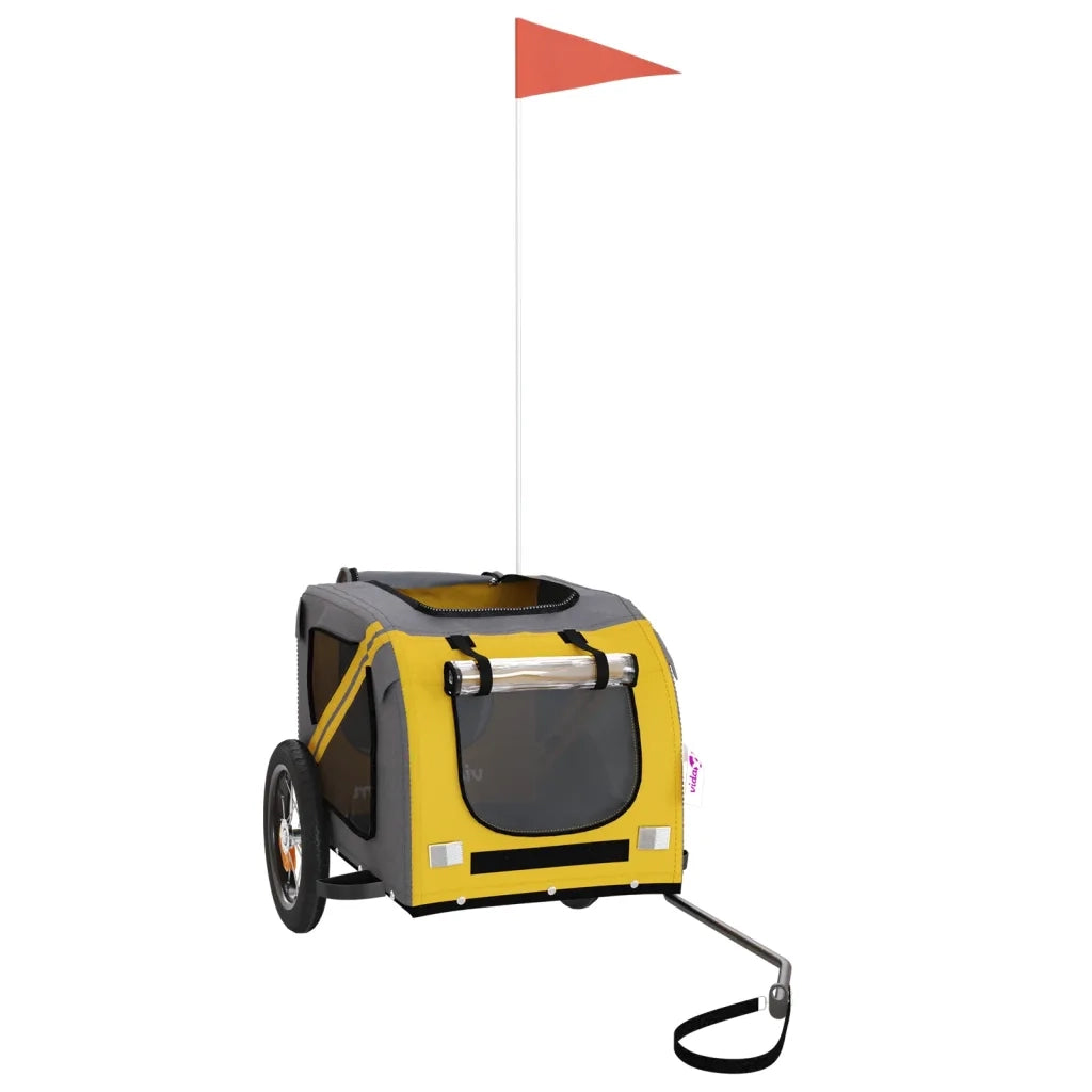 Rimorchio da Bici per Animali Giallo e Grigio Oxford e Ferro CFW2837864