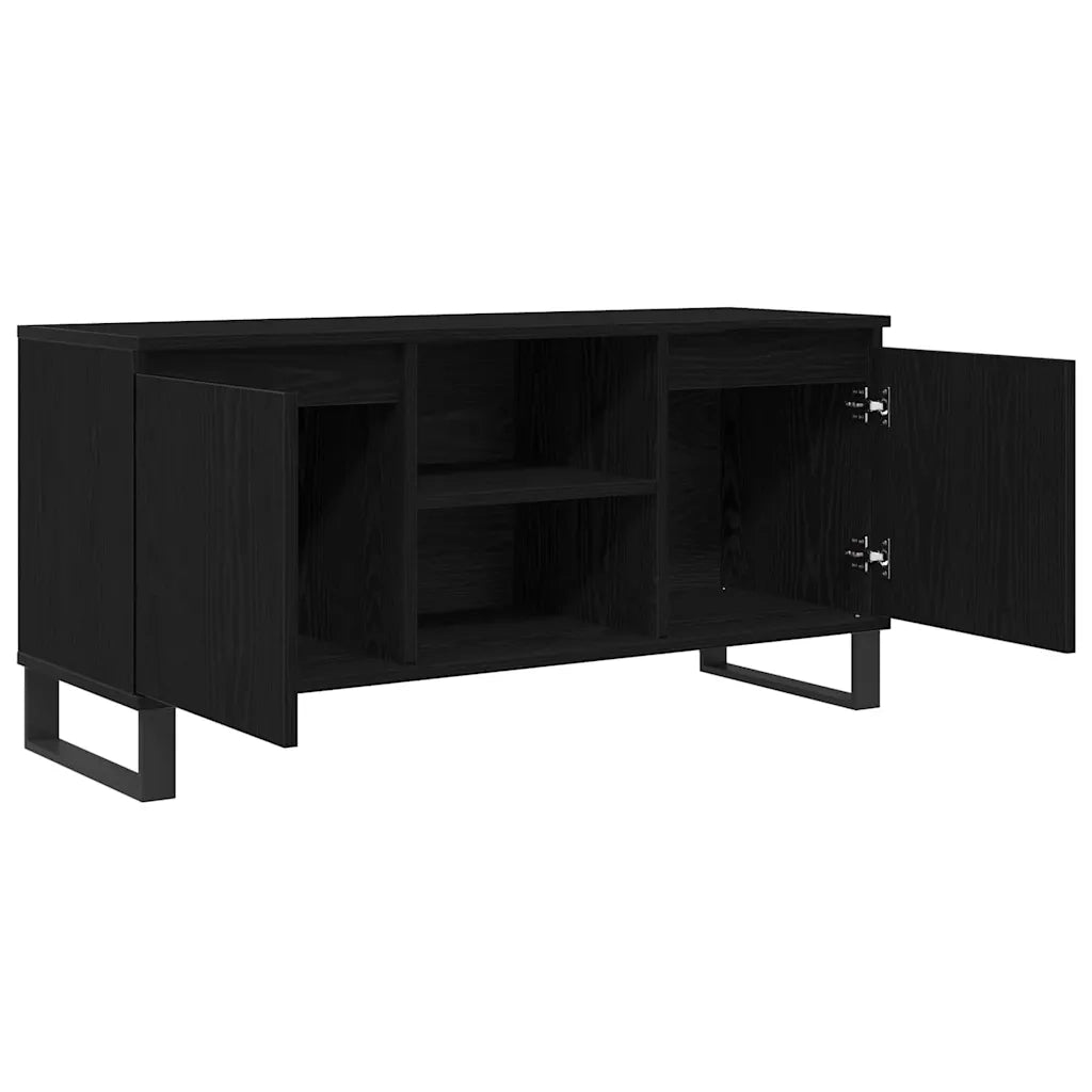Mobile TV Rovere Nero 104 x 35 x 50 cm Legno multistrato