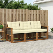 Set di divani da esterno con cuscino 3 pcs Naturale e Crema