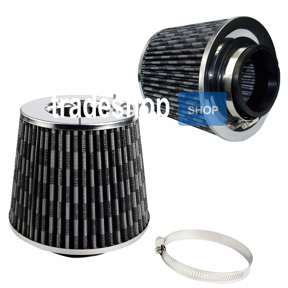 Trade Shop - Filtro Aria Sportivo Aspirazione Tuning Universale Conico Auto Morsetto 9cm -