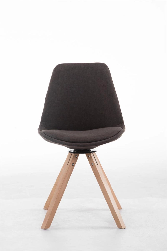 Sedia ospite Troyes Girevole Tessuto Quadrato grigio scuro,natura