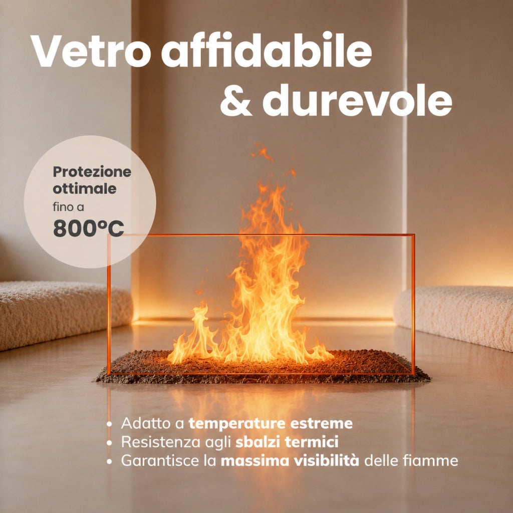 596 x 484 x 4 mm - Vetro per stufa a legna - vetro camino di ricambio - vetro per caminetto resistente al fuoco - France Vitre