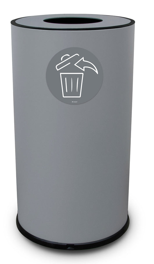 Pattumiera Per Raccolta Differenziata Ø 35x50 cm In Acciaio Verniciato 1 Scomparto Grigio