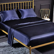 Set di lenzuola per letto con lenzuolo, copripiumone e 2 federe - Azzurro marino, 180 x 200 cm per letti con altezza massima di 35 cm.