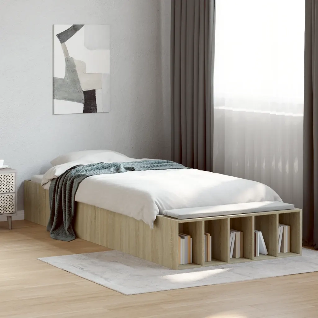 Giroletto-Struttura Letto Rovere Sonoma 75x190 cm in Legno Multistrato 964520