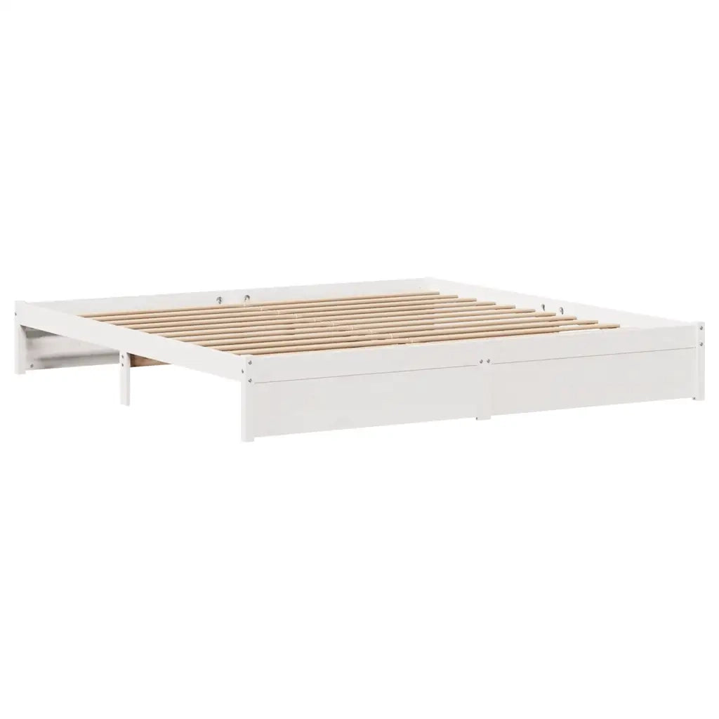 Letto senza Materasso Bianco 180x200 cm Legno Massello di Pino