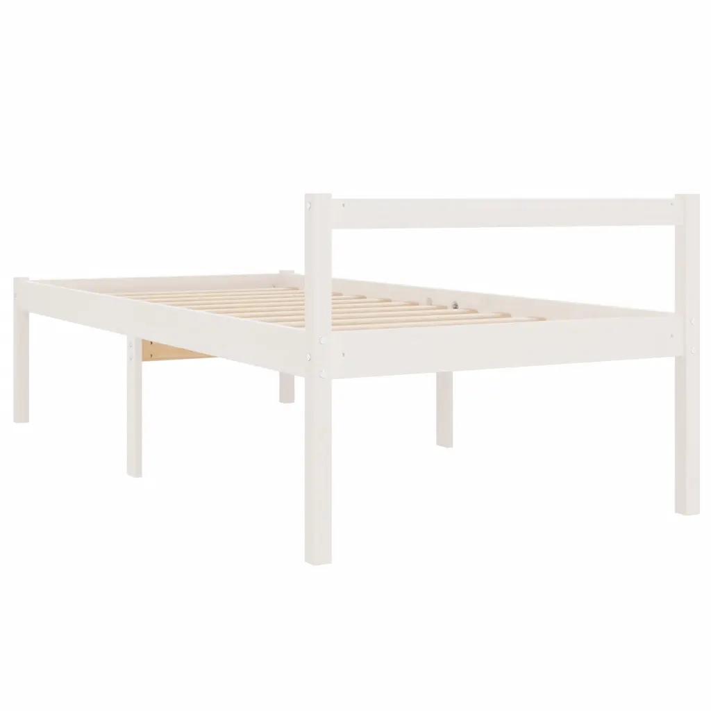 Letto per Anziani Bianco 75x190 cm Small Single Legno di Pino 810575