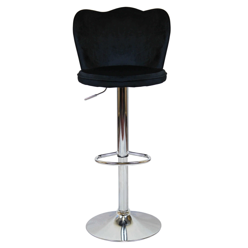 Sgabello alto con Schienale in Velluto Metallo cm 51x49x101 - MAVERIK