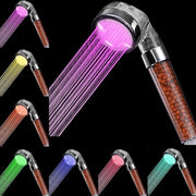 Douchekop con cambiamento di colore - senza alimentazione elettrica - risparmio d'acqua ad alta pressione - 7 colori che cambiano a caso con stelo