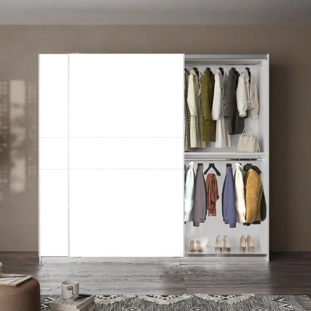 Armadio due ante scorrevoli bianco opaco Swing – 257x55x230H
