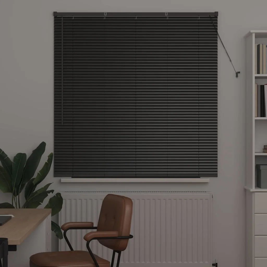vidaXL Tenda per Finestra con tende Nero Alluminio