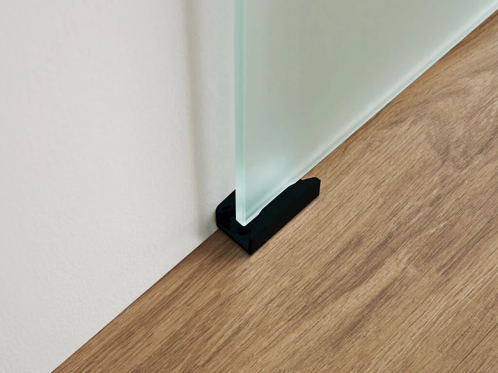 Porta scorrevole in vetro temperato 8 mm 85 cm - cromo
